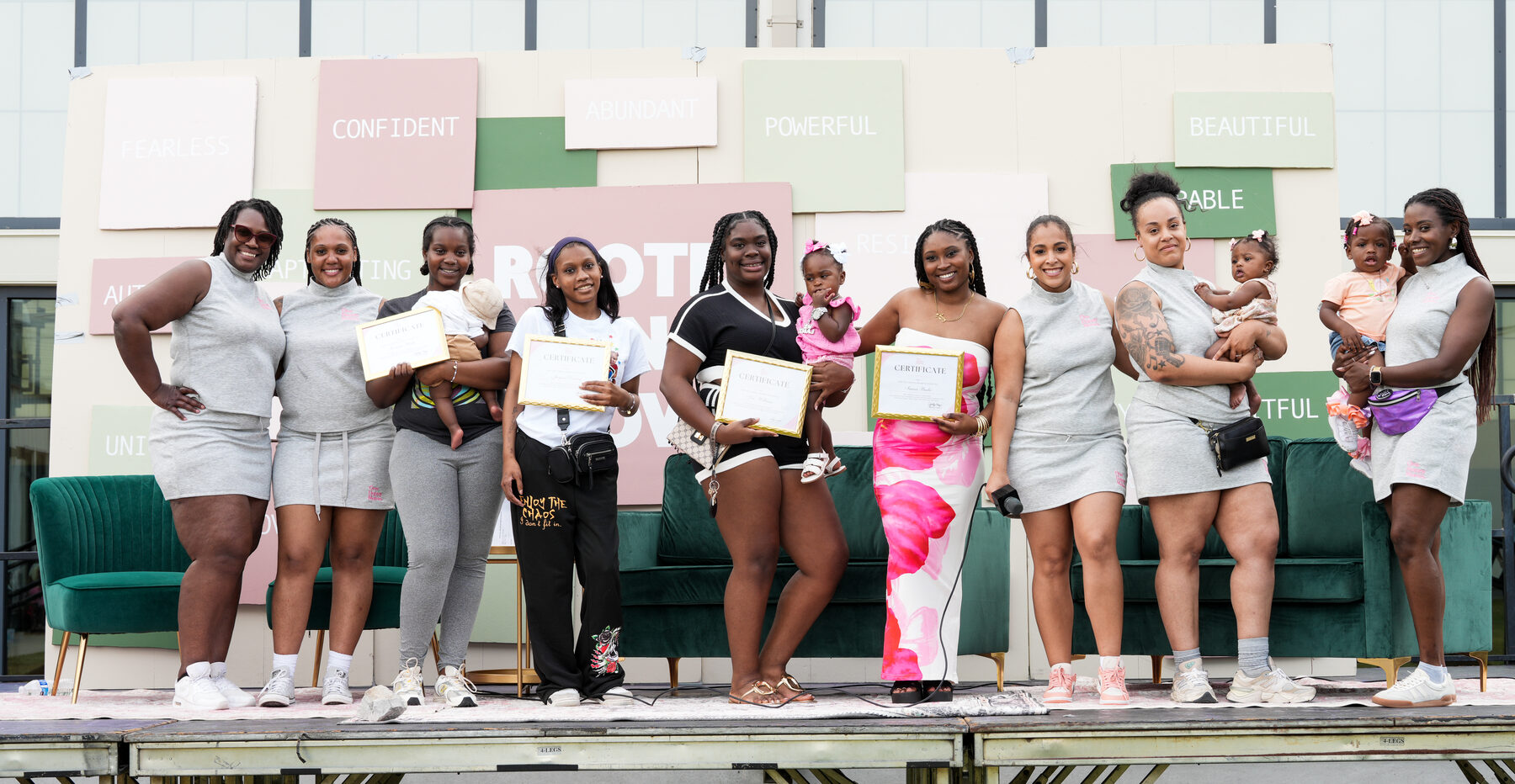 Mama Tribe graduates with their certificates